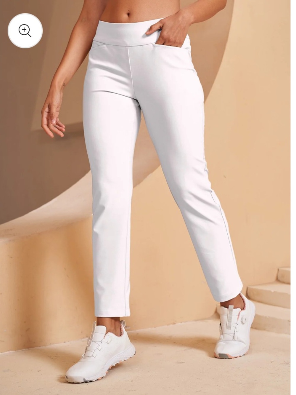 Acegolfs White Straight-Leg Active Pants Size L